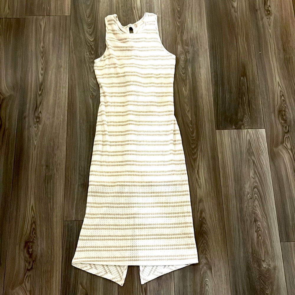 ⭐️ 3 for $25 ⭐️Altar’d state white and tan sleeveless dress size L (fits like M)